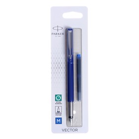 Ручка перьевая Parker VECTOR STANDARD BLUE CT, средняя 1.0мм, блистер S0881011
