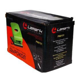 

Дырокол c линейкой 40 листов, Lamark Metallic, красный