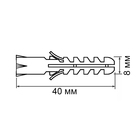 Дюбель "ТУНДРА", тип S, распорный, полипропиленовый, 8х40 мм, 1000 шт - Фото 6