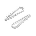 Дюбель-хомут ТУНДРА, для круглого кабеля, нейлоновый, 5-10 мм, белый, 100 шт. - Фото 1