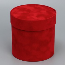 Коробка шляпная бархатная «Красная», 12 х 12 см