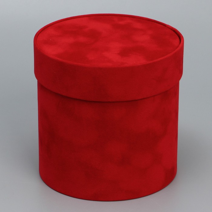Коробка подарочная шляпная бархатная, упаковка, «Красная», 12 х 12 см