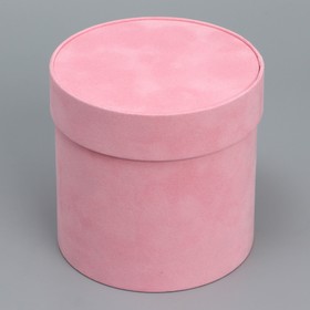 Коробка шляпная бархатная «Розовая», 12 х 12 см