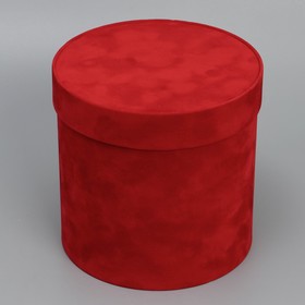 Коробка шляпная бархатная «Красная», 16 х 16 см