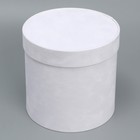 Коробка шляпная бархатная «Белая», 16 х 16 см - фото 10998013