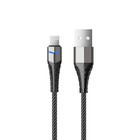 Кабель Accesstyle AL24-F100LED, Lightning - USB, 2.4А, LED, быстрая зарядка, 1м, черно-серый - фото 319315744