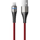 Кабель Accesstyle AL24-F100LED, Lightning - USB, 2.4А, LED, быстрая зарядка,1м,черно-красный 9512342 - фото 10316758