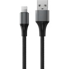 Кабель Accesstyle AL24-F100M, Lightning - USB, 2.4 А, ткань, быстрая зарядка, 1 м, черный 9512343 - фото 10316759