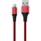 Кабель Accesstyle AL24-F100M, Lightning - USB, 2.4А, ткань, быстрая зарядка,1м,черно-красный 9512345 - фото 10316761