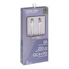 Кабель Accesstyle CC50-T200, Type-C - Type-C, 5 А, TPU, быстрая зарядка, 2 м, белый - фото 51474469 Кабель Accesstyle CC50-T200, Type-C - Type-C, 5 А, TPU, быстрая зарядка, 2 м, белый - фото 51474469