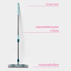 Швабра плоская Доляна, телескопическая стальная ручка, насадка из микрофибры, 35×11×71(111) см - Фото 2