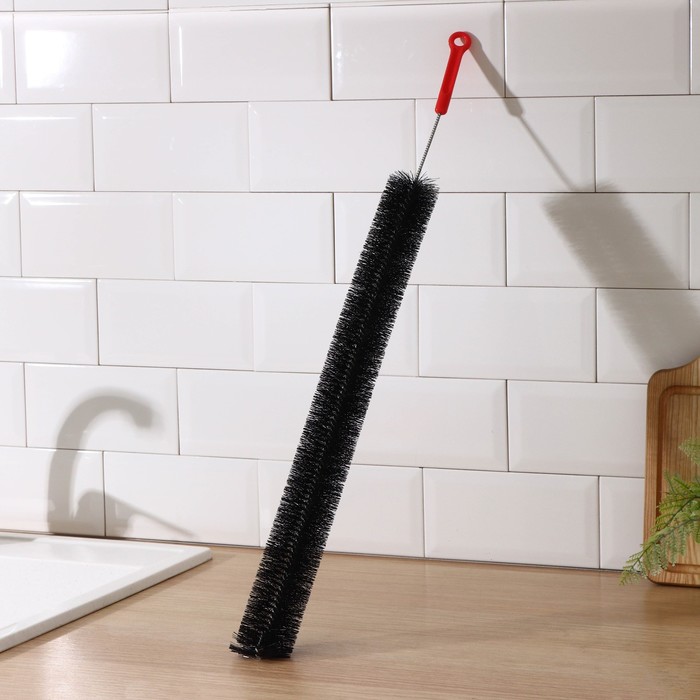 Ёрш чистящий Доляна, гибкий, 71×5,5 см, цвет чёрный - Фото 1