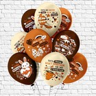 Шар латексный 12" шёлк, «Шоколадный микс!», 1 ст., 2 цв., 5 дизайнов, 25 шт. МИКС - фото 22067218