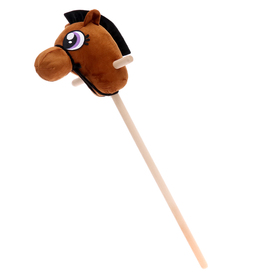 Мягкая игрушка «Конь-скакун» на палке, цвет коричневый Ош