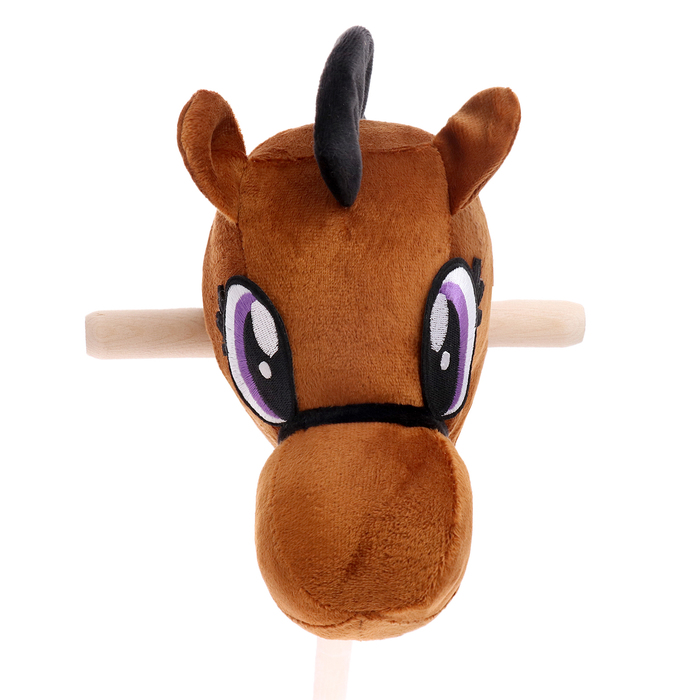 Мягкая игрушка «Конь-скакун» на палке, цвет коричневый - фото 1892974588