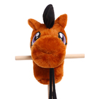 Мягкая игрушка «Конь-скакун» на палке, цвет коричневый - фото 4374012