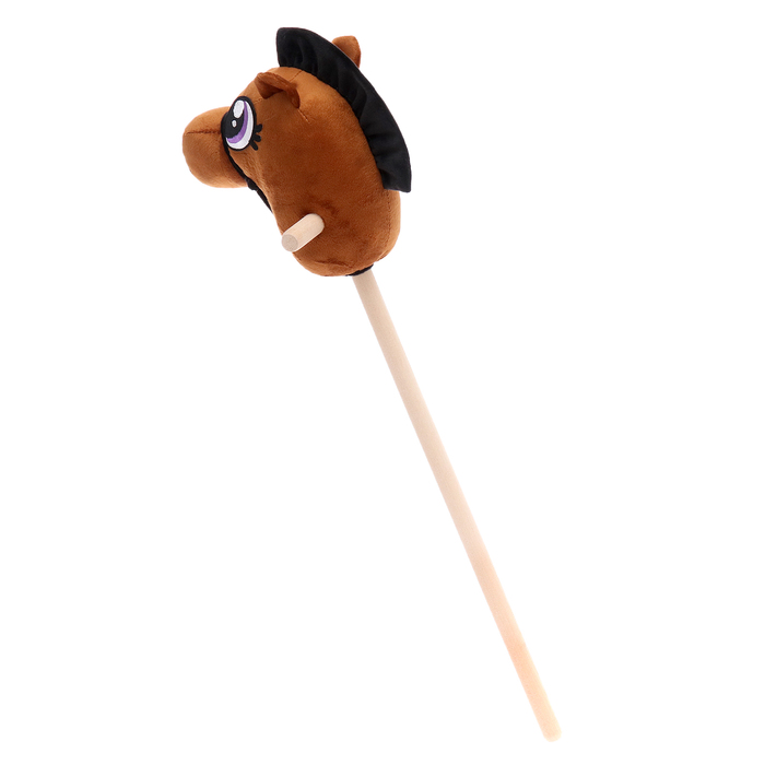 Мягкая игрушка «Конь-скакун» на палке, цвет коричневый - фото 1892974589