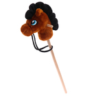 Мягкая игрушка «Конь-скакун» на палке, цвет коричневый - фото 9965545