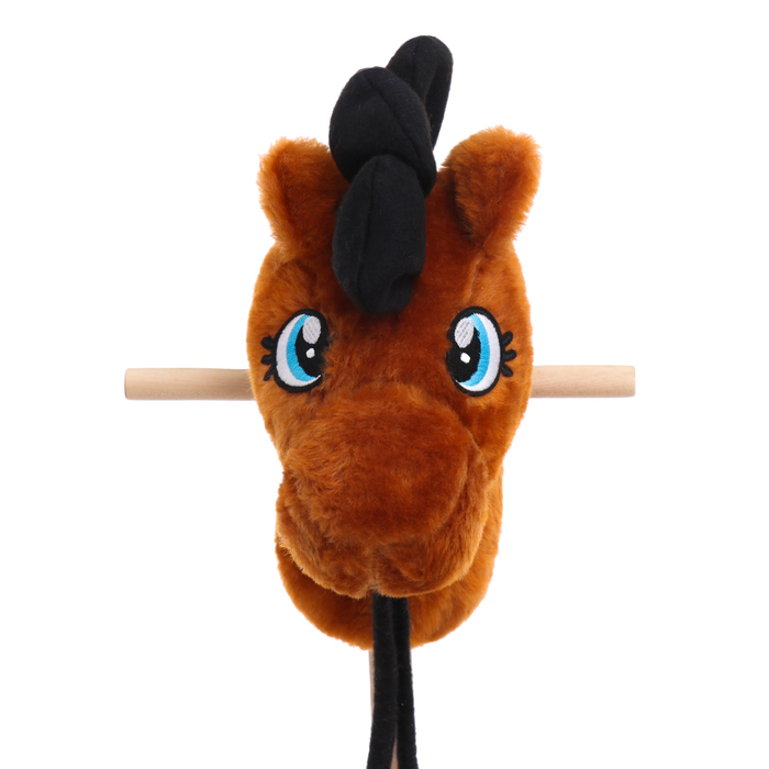 Мягкая игрушка «Конь-скакун» на палке, цвет коричневый - фото 1892974593