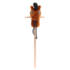 Мягкая игрушка «Конь-скакун» на палке, цвет коричневый - фото 9965547