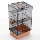 Клетка для грызунов «Пижон», 42×30×65 см, 4 этажа, 2 домика, колесо, миска, бежевая - Фото 16
