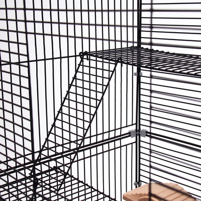 Клетка для грызунов «Пижон», 42×30×65 см, 4 этажа, 2 домика, колесо, миска, бежевая