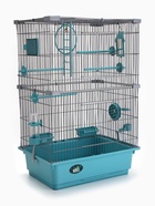 Клетка для птиц «Пижон», разборная, 42×30×66 см (укомплектованная) бирюзовая - Фото 3
