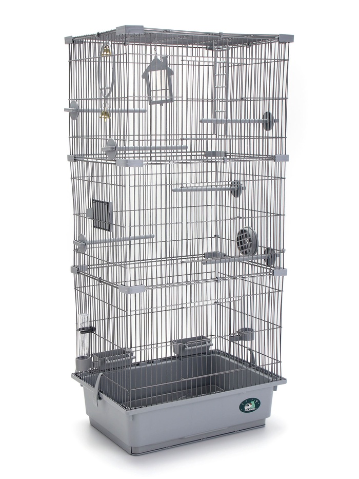 Клетка для птиц "Пижон", разборная, 42 х 30 х 94см (укомплект.) светло-серая - Фото 1