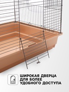 Клетка для птиц «Пижон» №104-Б, разборная, 58×40×88 с, 2 секции, бежевая - Фото 3