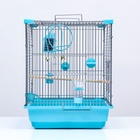 Клетка для птиц «Пижон» №104, разборная, 58×40×48 см, 1 секция, бирюзовая - Фото 17