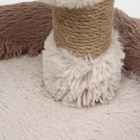 Лежанка с когтеточкой «Пижон», овальная, 55×36×47 см, пушистый мех, джут, коричневая - Фото 5