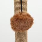 Когтеточка-столбик "Пижон" с совой, 35 х 35 х 59 см, джут, микс цветов - Фото 6