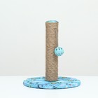 Когтеточка-столбик "Пижон" с шариком, 29 х 29 х 32 см, джут, ткань ПВХ, бирюзовая - фото 9397930