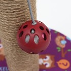 Когтеточка-столбик "Пижон" с шариком, 29 х 29 х 32 см, джут, ткань ПВХ, фиолетовая - фото 9307628
