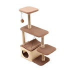 Комплекс для кошек с когтеточкой, разборный, с гамаком, 33×76×105 см, бежевый - Фото 9