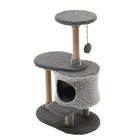 Комплекс для кошек с когтеточкой, разборный, с площадкой, 56 х 42 х 90 см, серый - Фото 3
