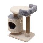 Комплекс для кошек с когтеточкой, с лежанкой, 63 х 41 х 76 см, пушистый мех, джут, серый - Фото 3
