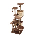 Комплекс для кошек, 77×90×163 см, разборный, с когтеточкой, 8 уровней, бежевый - Фото 4