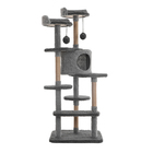 Комплекс-когтеточка "Пижон", разборный, 5ти уровневый, 54 х 66 х 142 см, мех, джут, серый - фото 24749835