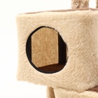 Комплекс для кошек, 80×42×139 см, разборный, с когтеточкой, 3 уровня, бежевый - Фото 7