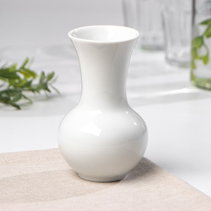 Ваза для цветов Добрушский завод «Бельё. Голубка», h=11 см, 150 мл, фарфор, белая - Фото 1