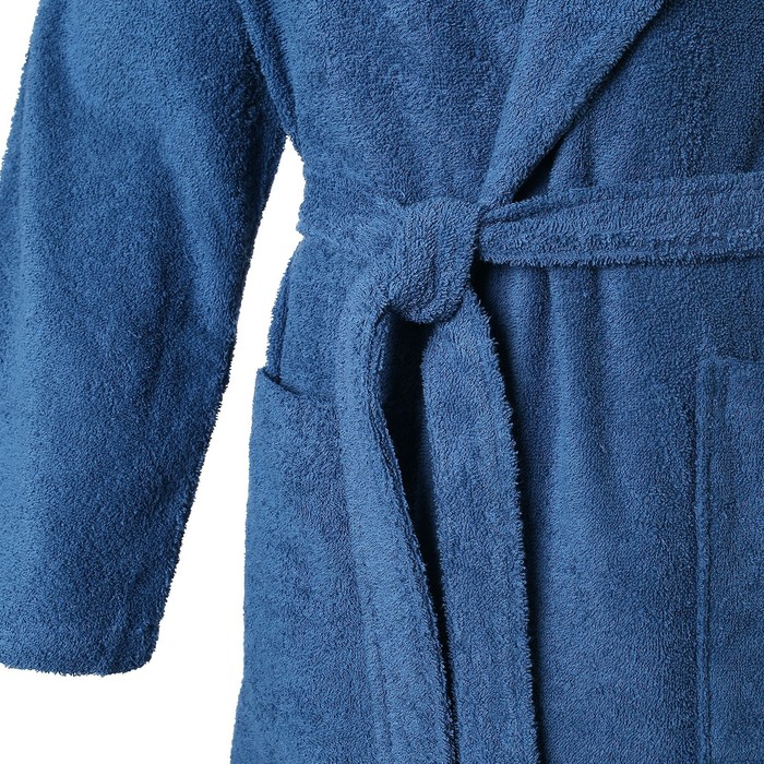 Халат махровый Этель, мужской размер 48-50 цвет синий, 100% хлопок, 320 г/м2 - фото 1910588702