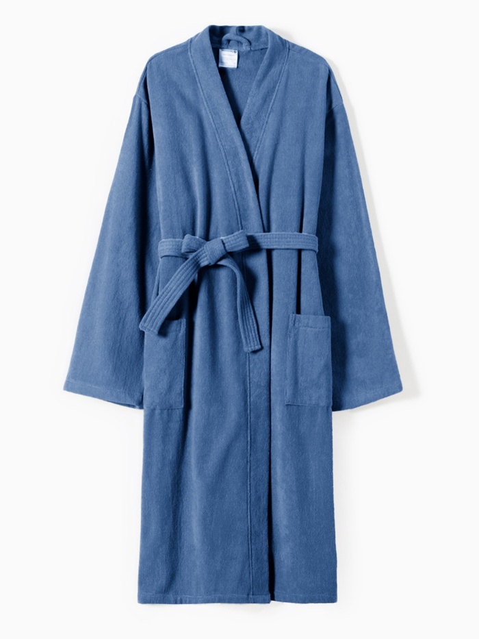 Халат махровый Этель, мужской размер 52-54 цвет синий, 100% хлопок, 320 г/м² - Фото 1