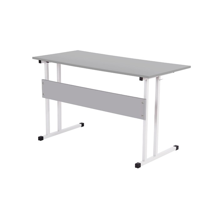 Парта для школьника Polini kids City D2 «Ученик», 5 группа, 1200×550×700 мм, цвет белый/серый - Фото 1