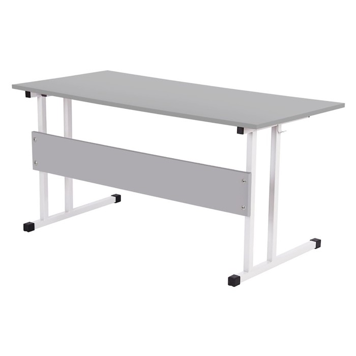 Парта для школьника Polini kids City D2 «Ученик», 3 группа, 1200×550×580 мм, цвет белый/серый - Фото 1