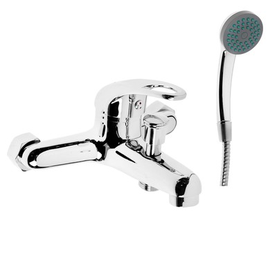 УЦЕНКА Смеситель для ванны ZEIN Z0153, картридж 35 мм, с душевым набором, хром