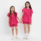 Комплект для девочки (блузка, шорты) MINAKU цвет фуксия, рост 140 - Фото 6