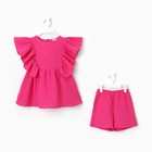 Комплект для девочки (блузка, шорты) MINAKU цвет фуксия, рост 140 - Фото 7