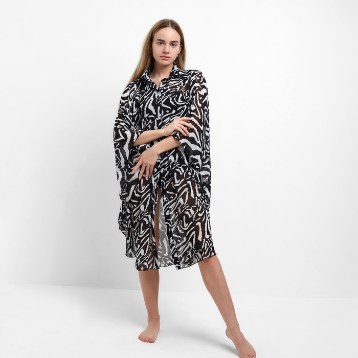 Туника пляжная женская, цвет чёрный, размер 50