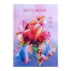 Скетчбук А5, 80 листов "Цветы", твёрдая обложка, матовая ламинация, выборочный лак, цветной блок 120 г/м2 - фото 319317327